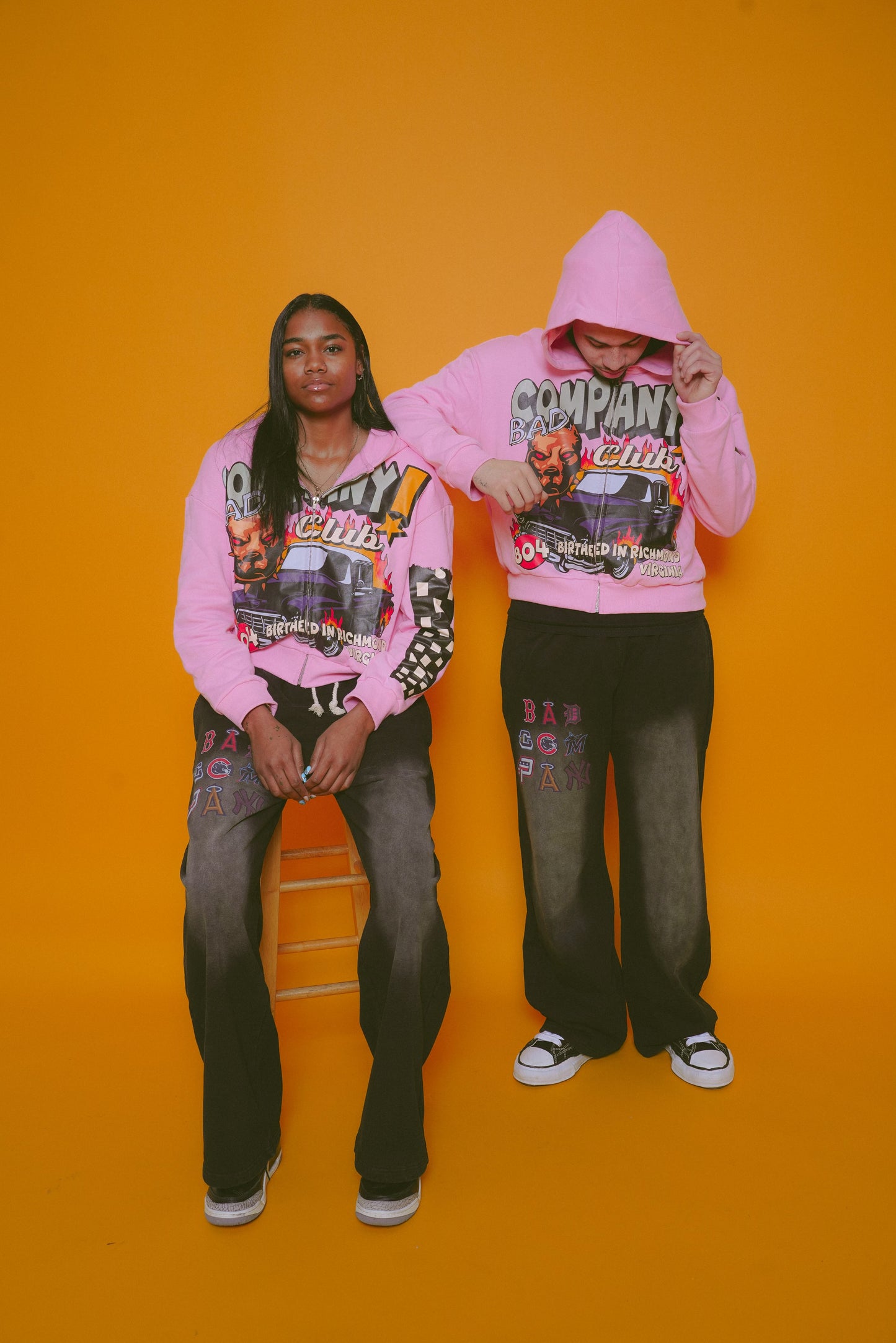 BAD COMPANY CLUB PINK STARBURST ZIPUP